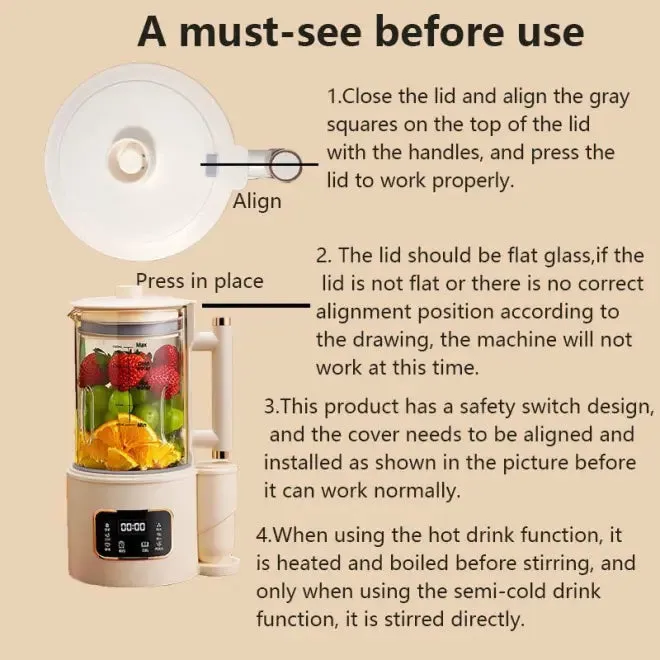 1500ML Large Capacity Multifunctional Mute Juicer for Mother's Day Gift, Portable Juicer, Electric Centrifugal Blender with Soundproof Cover, Bass Wall Breakers Ice Maker for Home Kitchen
