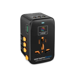 1WorldAdapter™ PD120W GaN Pro™ with 4 x USB-C PD3.2 & USB-A QC4  PPS Fast Charging