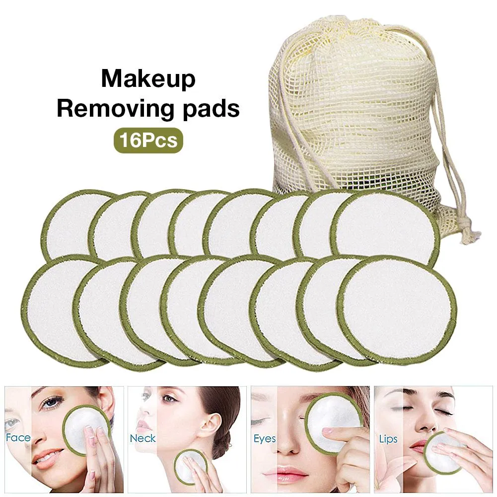 20pcs Reusable Makeup Remover Pads  Bag, Organic Bamboo Cotton Pads For All Skin Types, Cotton Rounds Face Pads Facial Cleansing
