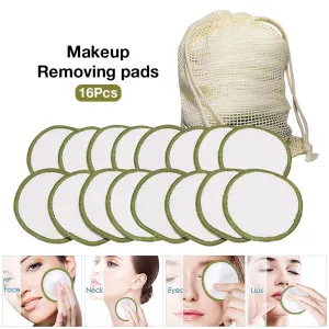20pcs Reusable Makeup Remover Pads  Bag, Organic Bamboo Cotton Pads For All Skin Types, Cotton Rounds Face Pads Facial Cleansing