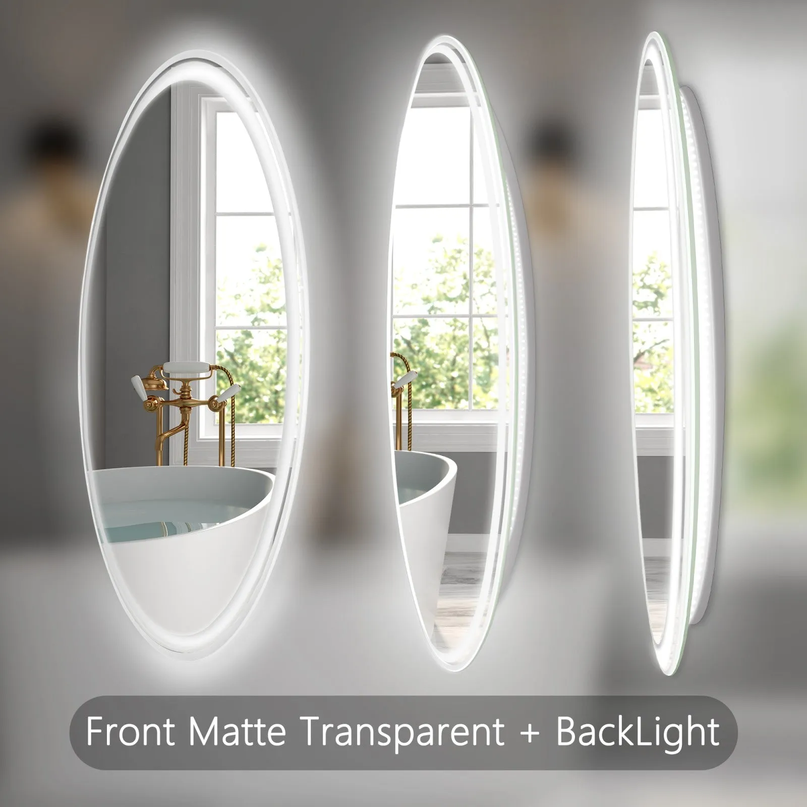 28" Round LED Bathroom Mirror with Convenient Wall-Mounted Design