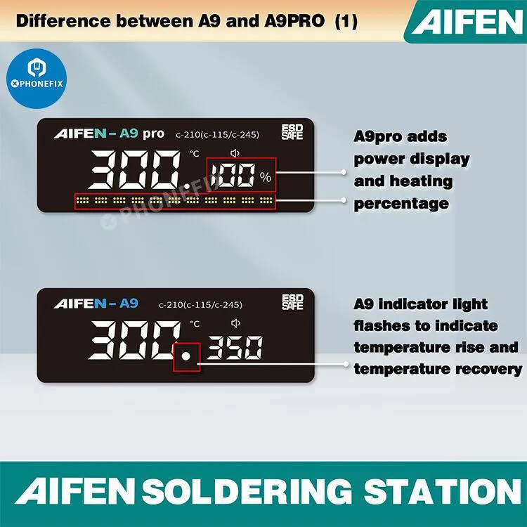 AIFEN A9 Pro 120W Soldering Station C210 C245 C115 Iron Tips