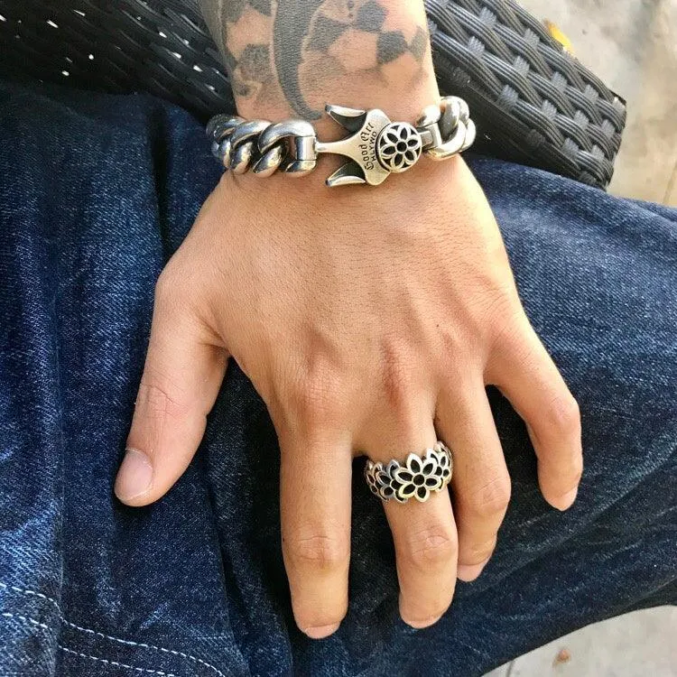 Cherry Blossom Men's Bracelet Retro Fashionable Punk