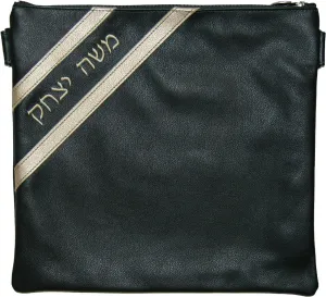 Contemporary Leather Tallis and Teffilin Bag 2 Color Vertical Cut in the corner bag 285C-DGN