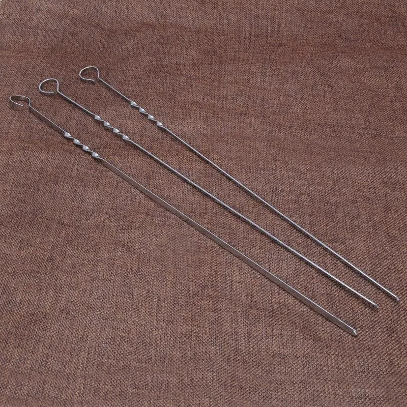 Convenient Heat-Resistant Durable Flat Stainless Steel Skewers Set