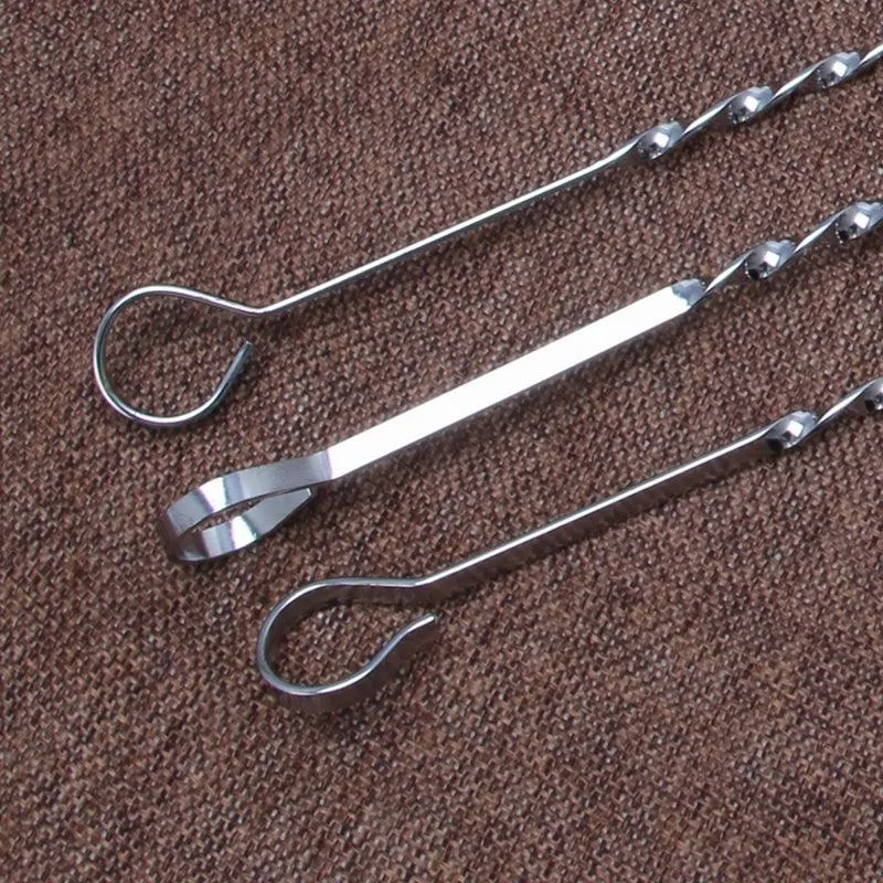 Convenient Heat-Resistant Durable Flat Stainless Steel Skewers Set