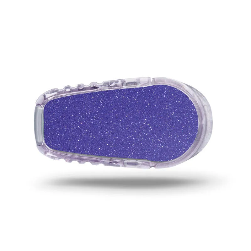 Dexcom G6 transmitter sticker: Purple glitter