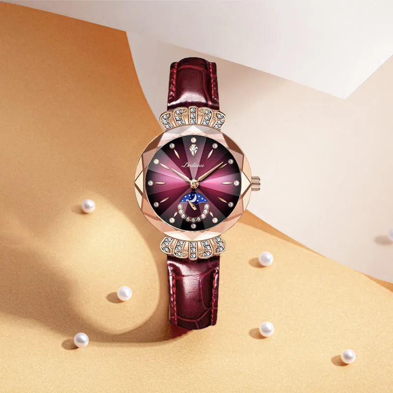 Fashionable Diamond Moon Star Watch for Women