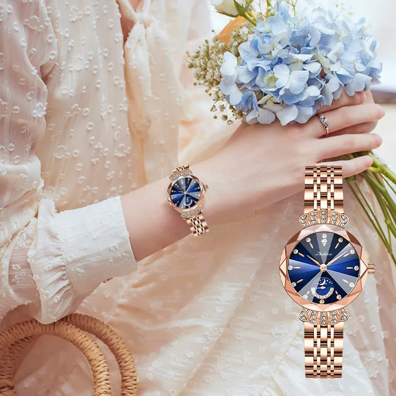Fashionable Diamond Moon Star Watch for Women