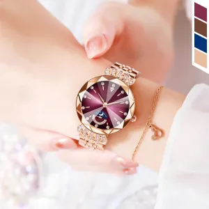 Fashionable Diamond Moon Star Watch for Women