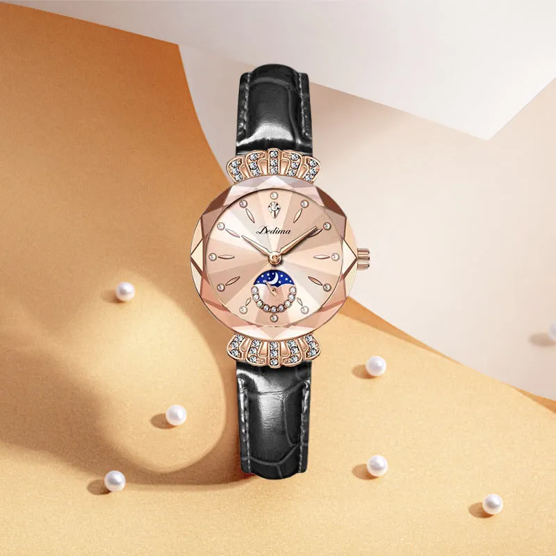 Fashionable Diamond Moon Star Watch for Women