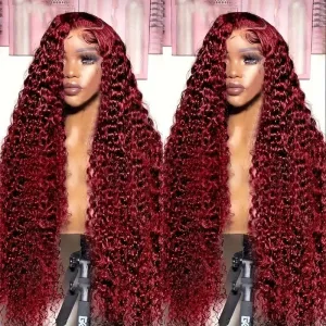 Fashionable Wine Red Curly Hair Wig