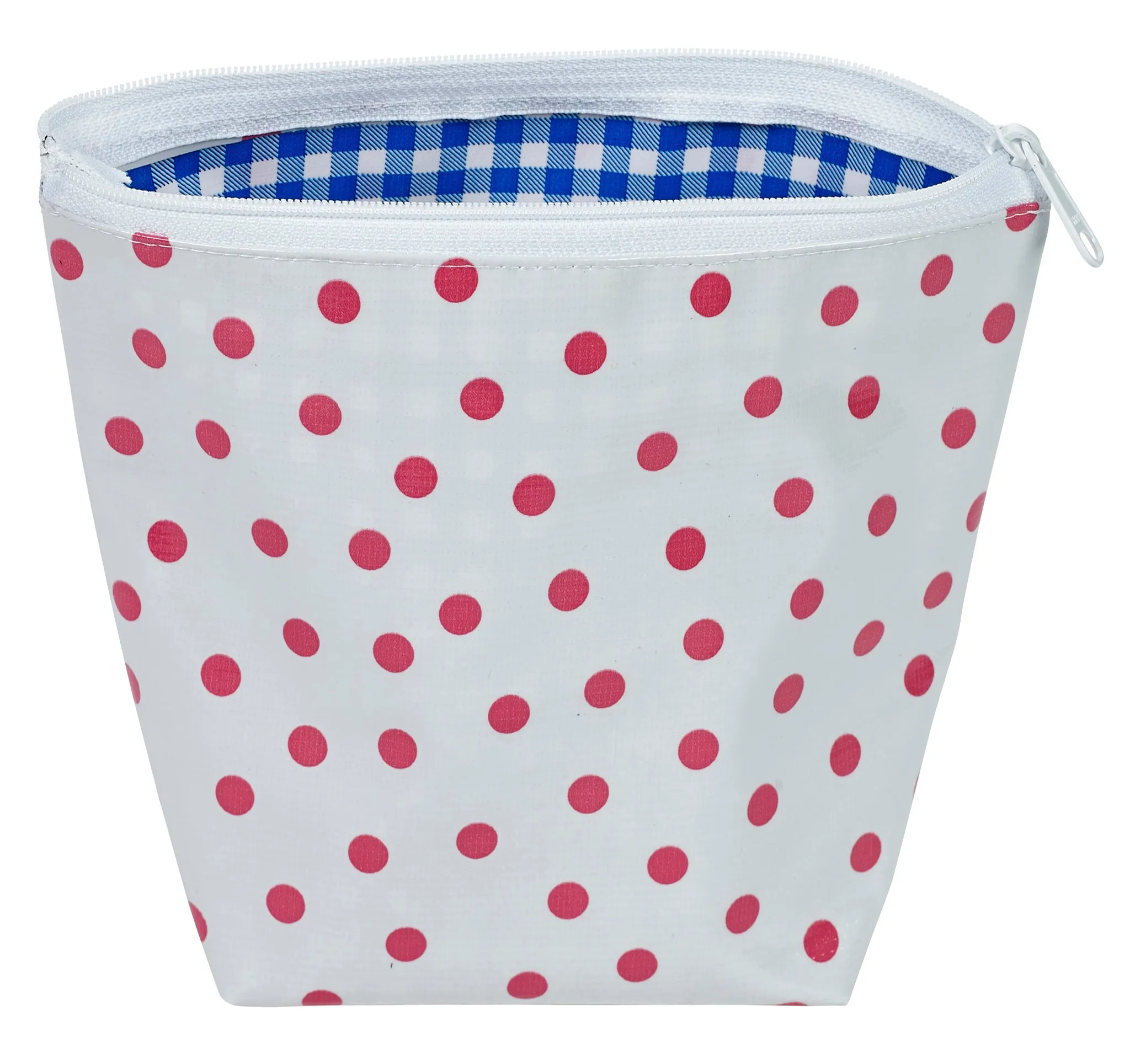 Freckled Sage Oilcloth Cosmetic Bag Dot Pink