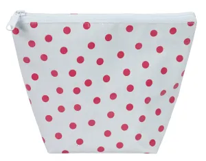 Freckled Sage Oilcloth Cosmetic Bag Dot Pink
