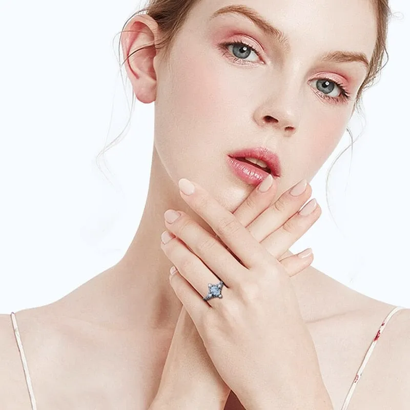 Fresh Water Pearl Oval Shape Aquamarine Gemstone Ring