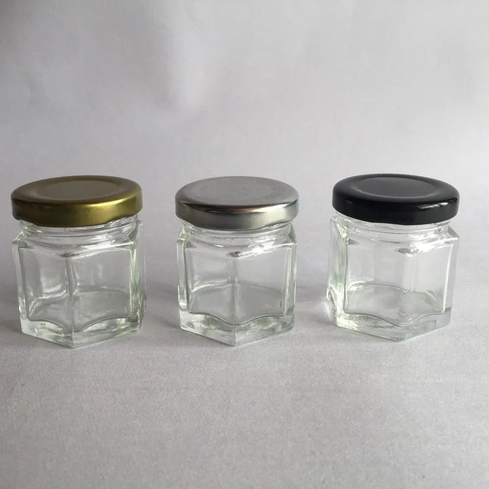 Hexagon Mini Glass Jar 24 pcs Set