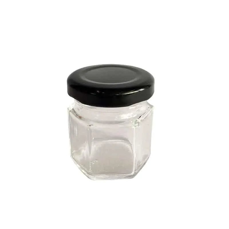 Hexagon Mini Glass Jar 24 pcs Set