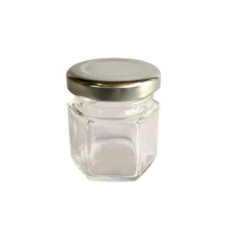 Hexagon Mini Glass Jar 24 pcs Set