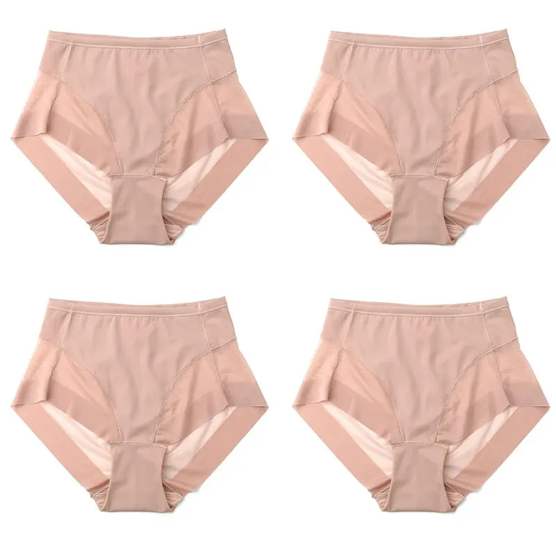 High Waist Ice Silk Shaping Briefs Translucent and sexy