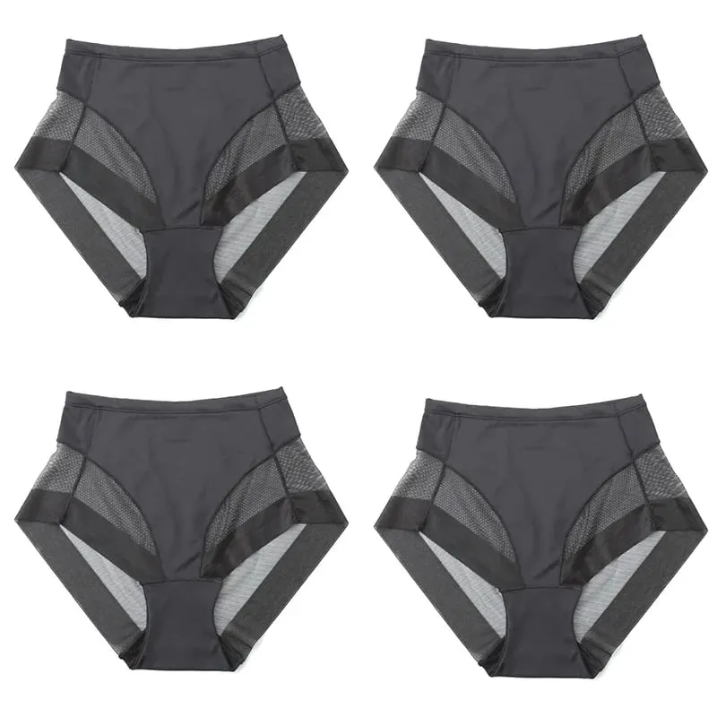 High Waist Ice Silk Shaping Briefs Translucent and sexy