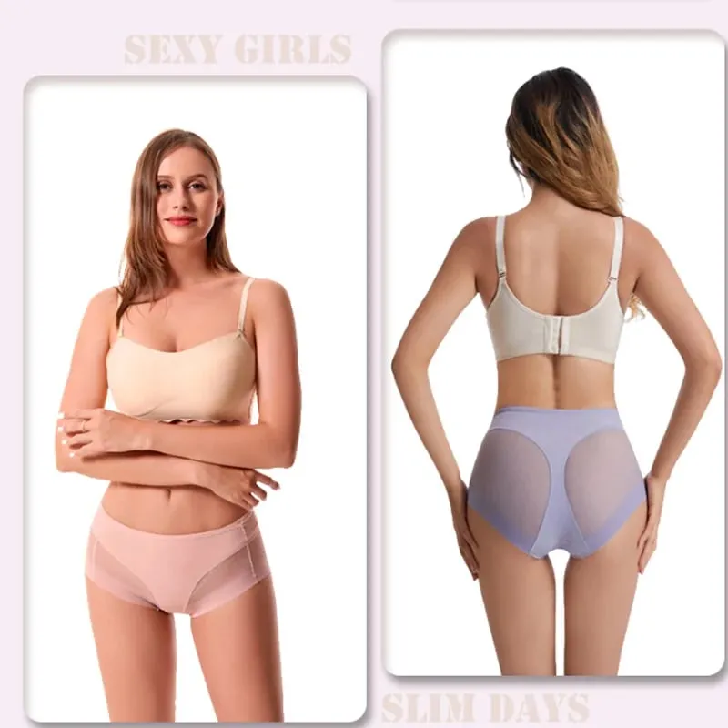 High Waist Ice Silk Shaping Briefs Translucent and sexy