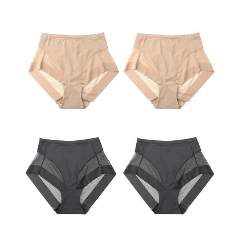 High Waist Ice Silk Shaping Briefs Translucent and sexy