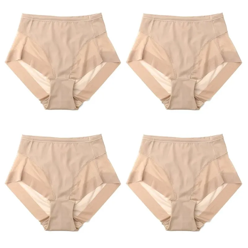 High Waist Ice Silk Shaping Briefs Translucent and sexy