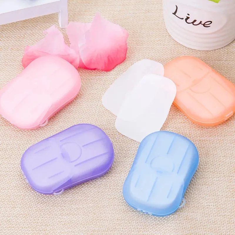HUXIA Beauty Travel Soap 20pcs 1 Disposable Box Soap Portable Mini Paper Soap