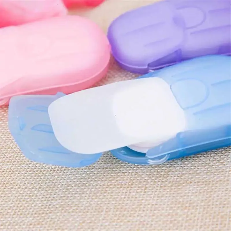 HUXIA Beauty Travel Soap 20pcs 1 Disposable Box Soap Portable Mini Paper Soap