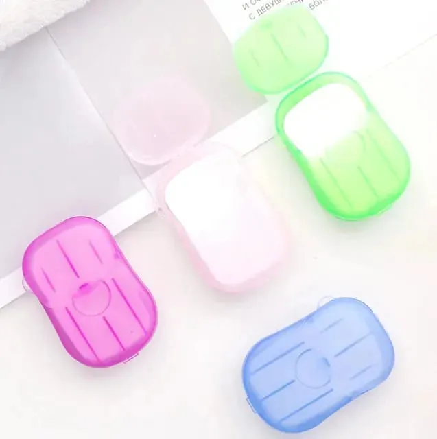 HUXIA Beauty Travel Soap 20pcs 1 Disposable Box Soap Portable Mini Paper Soap