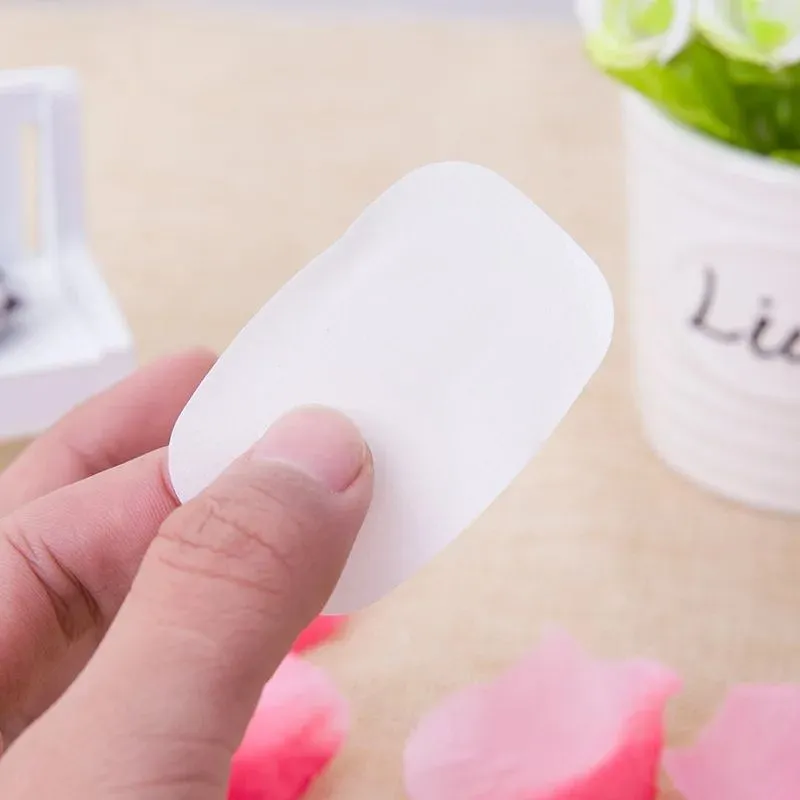 HUXIA Beauty Travel Soap 20pcs 1 Disposable Box Soap Portable Mini Paper Soap