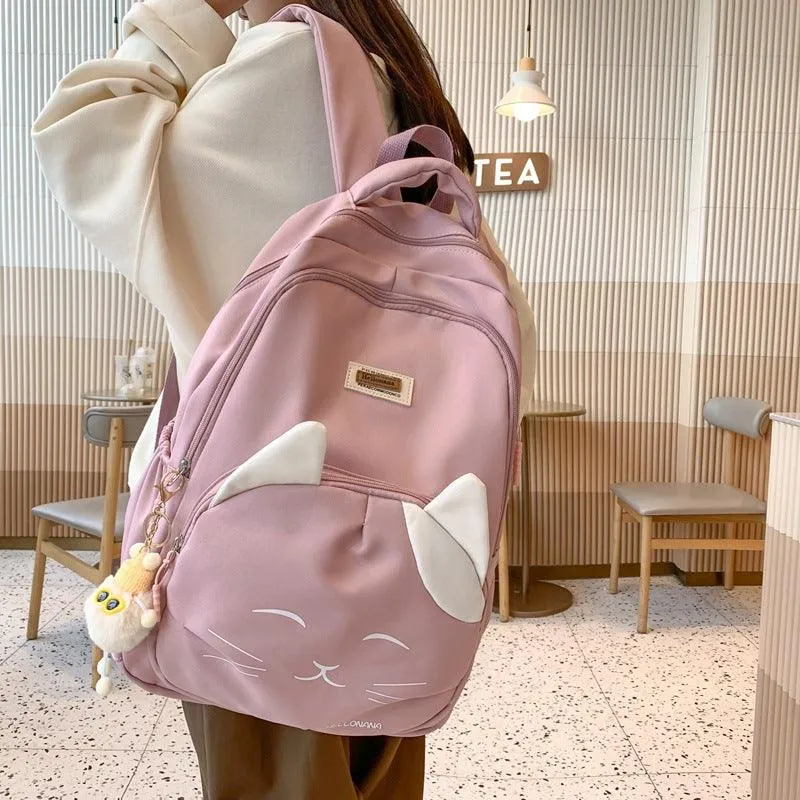 Japanese Cute Cat College Style Large Capacity Schoolbag