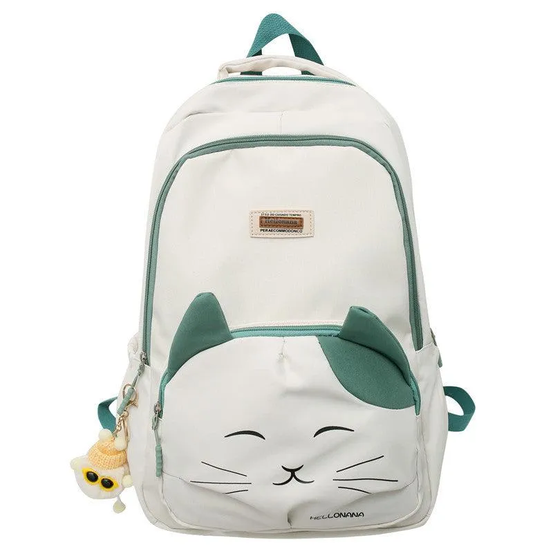 Japanese Cute Cat College Style Large Capacity Schoolbag