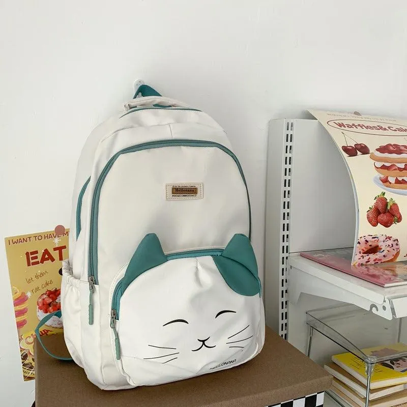 Japanese Cute Cat College Style Large Capacity Schoolbag