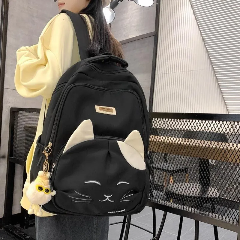 Japanese Cute Cat College Style Large Capacity Schoolbag