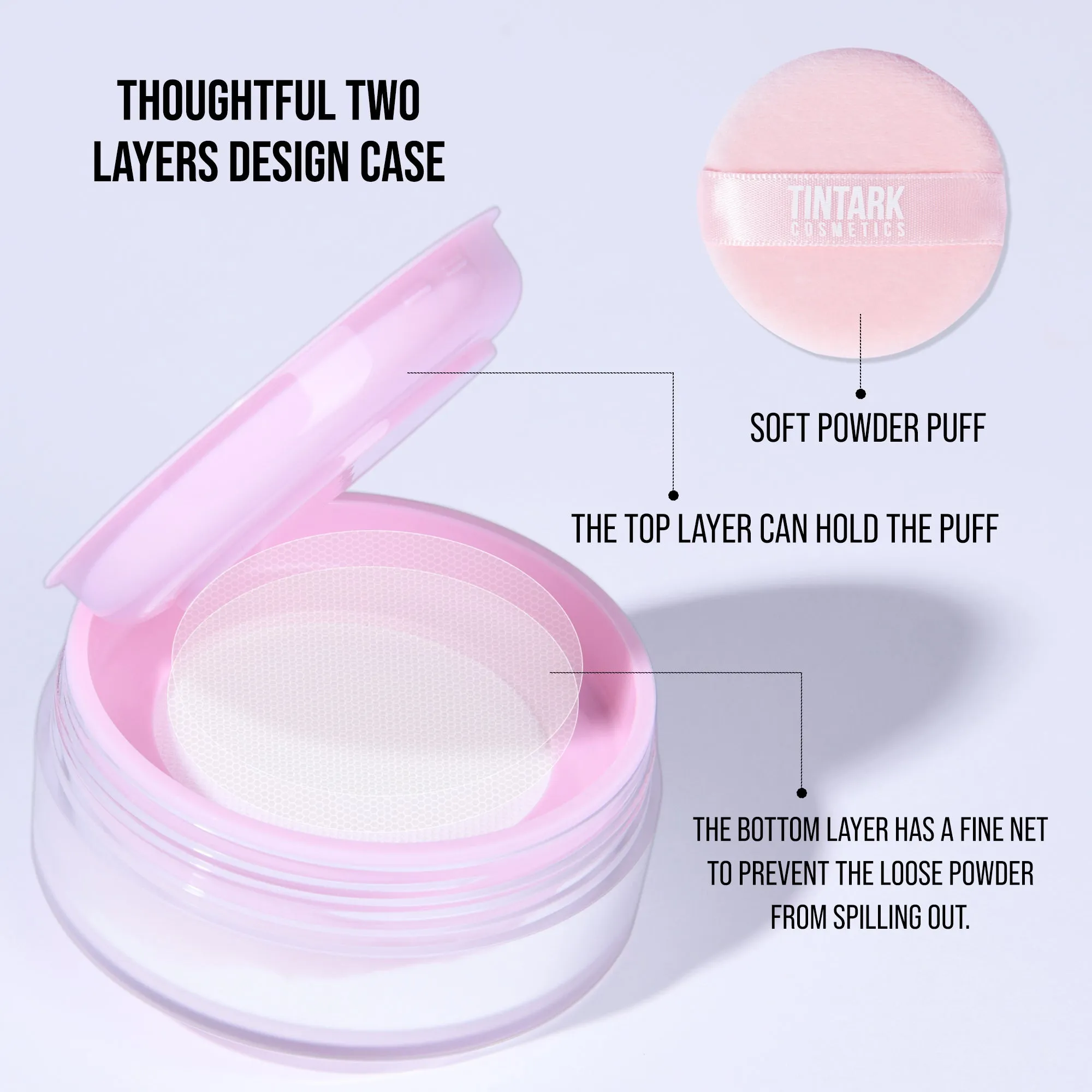 Loose Setting Powder with Puff for Dry Skin- 02 Translucent