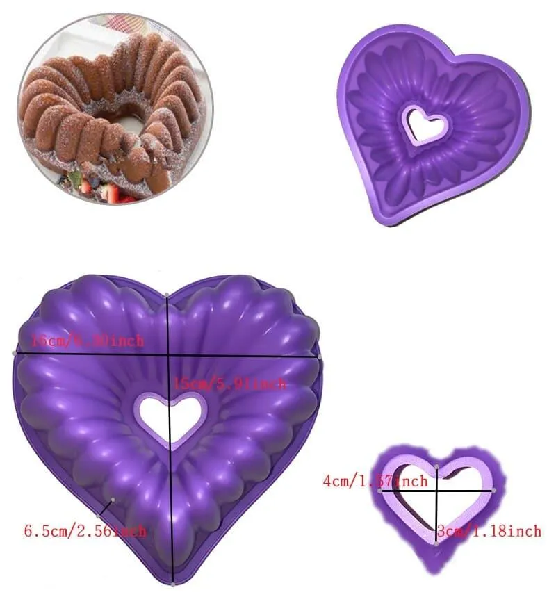Lovely Heart Shaped Eco-Friendly Silicone Baking Mold