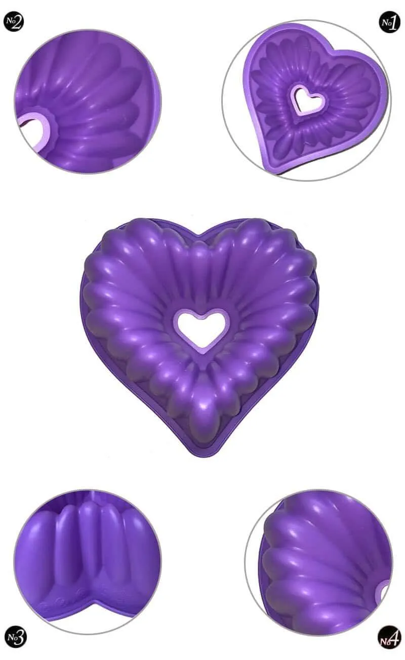 Lovely Heart Shaped Eco-Friendly Silicone Baking Mold