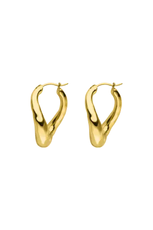 Molten Twisted Hoops 14K Gold Plated