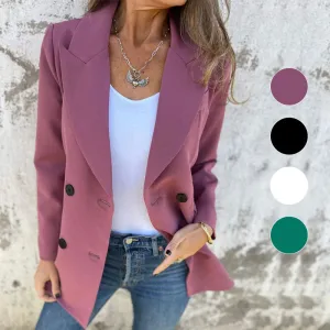  New autumn products-54% OFF Fashionable Solid Color Long-Sleeve Blazer-Warm and fashionable