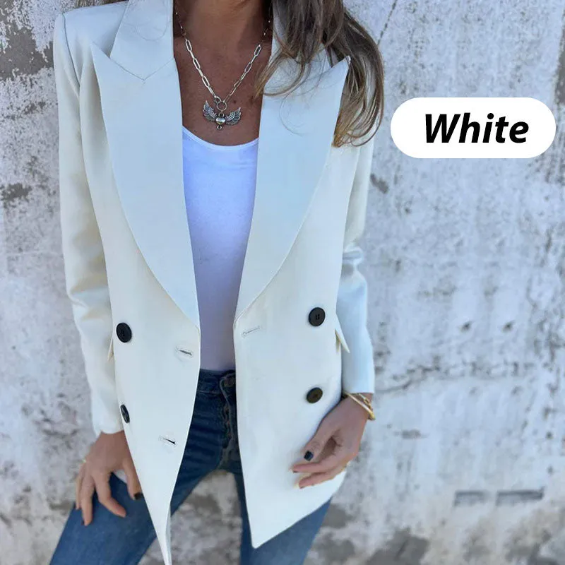  New autumn products-54% OFF Fashionable Solid Color Long-Sleeve Blazer-Warm and fashionable