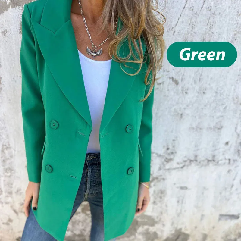  New autumn products-54% OFF Fashionable Solid Color Long-Sleeve Blazer-Warm and fashionable