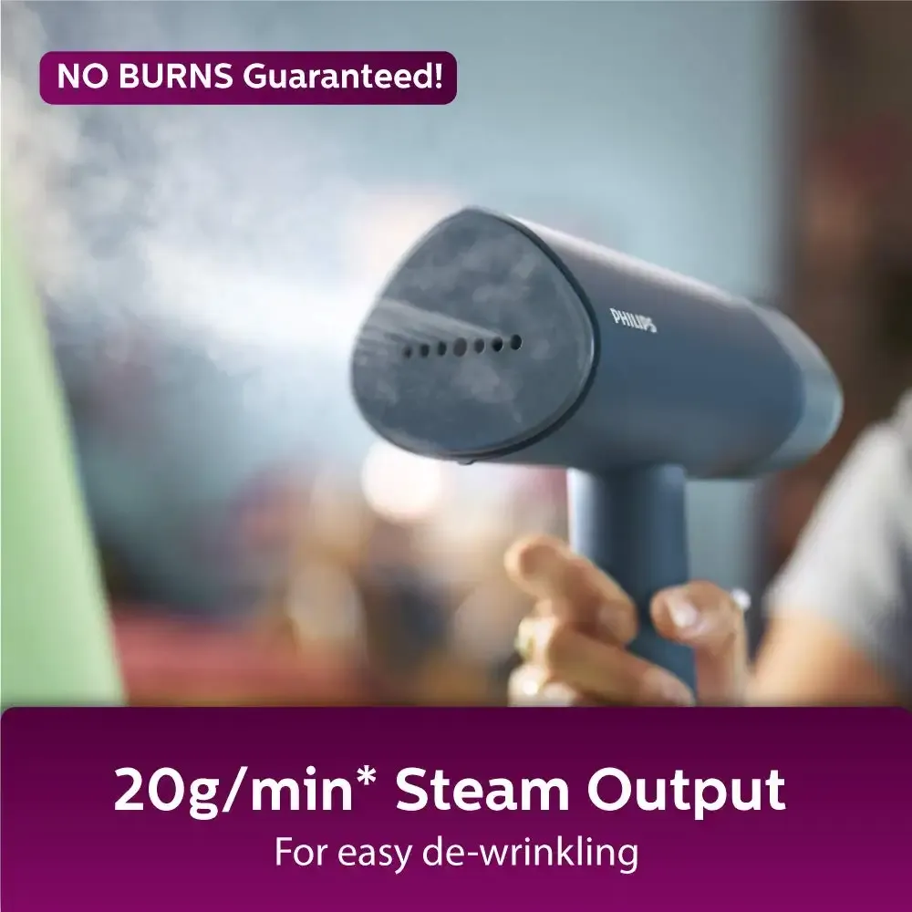 PHILIPS STH3000/20 Handheld Garment Steamer - Compact & Foldable, Convenient Vertical Steaming, 1000 Watt