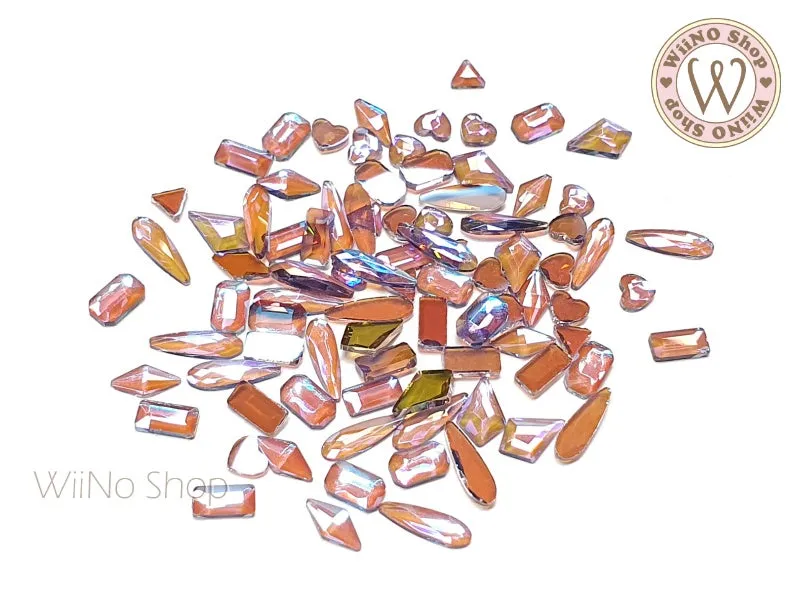 Purple Iridescent Transparent Flatback Mix Crystals - 20 pcs