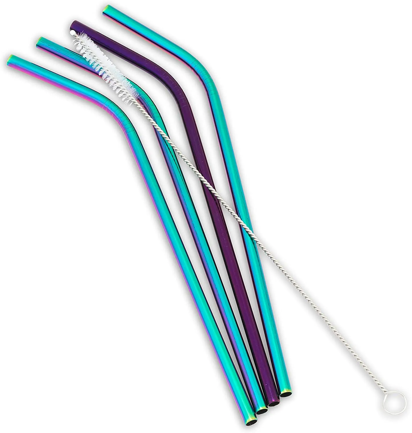 Reusable Bent Straws with Brush