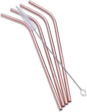 Reusable Bent Straws with Brush
