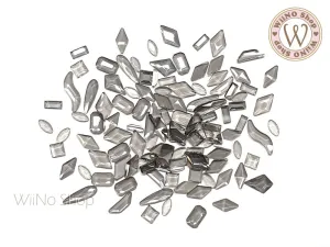 Smokey Gray Transparent Flatback Mix Crystals - 20 pcs