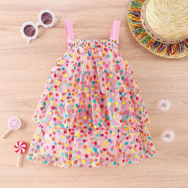 Tandy - Confetti Rainbow Polka Dot Tulle Dress
