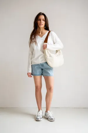 TOTE BAG (TERRA DENIM)  PALE FLAX