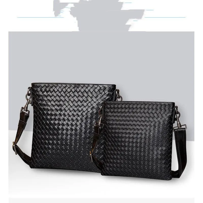 Vertical Top Leather Woven Fashionable Men's Bag